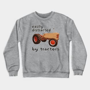 retro easily distracted by tractors Crewneck Sweatshirt